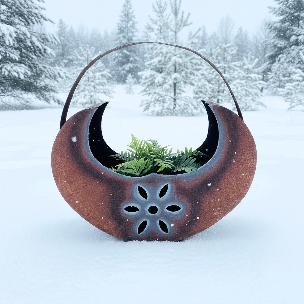 Halbmond-Dekotasche mit Blumenmuster