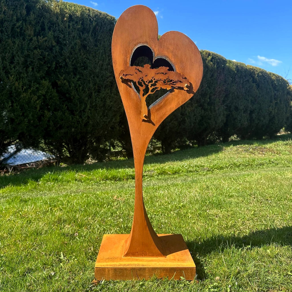 Säule „Herz mit Bonsai”