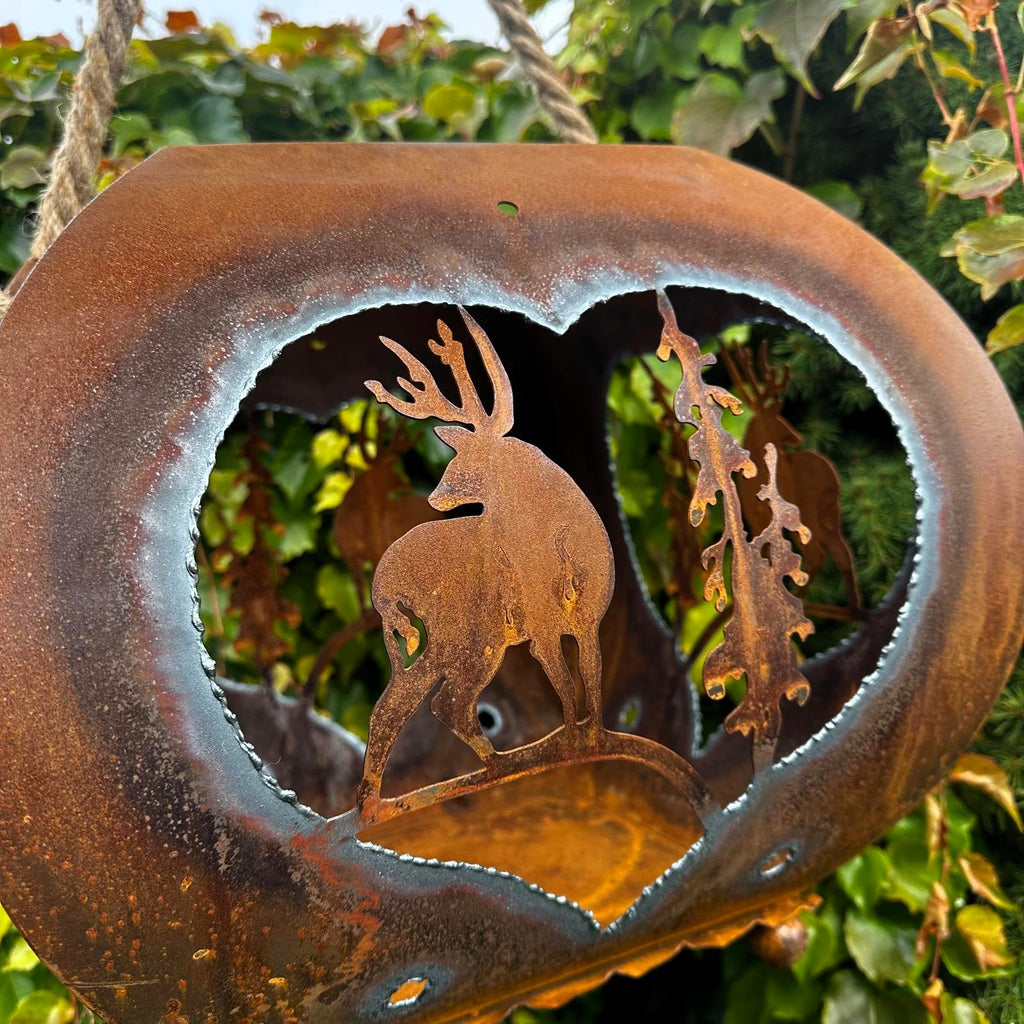 Laterne „Hirsch und Tanne im Herz”